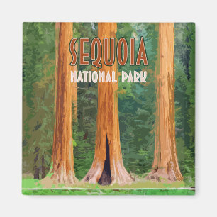 Sequoia-Nationalpark Kalifornien Vintage Magnet
