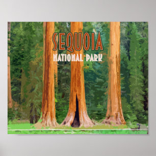 Sequoia-Nationalpark Kalifornien Vintage Poster