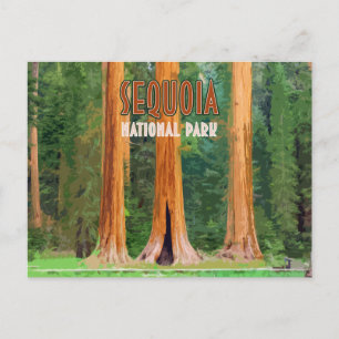 Sequoia-Nationalpark Kalifornien Vintage Postkarte