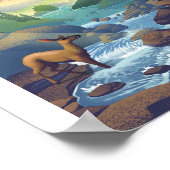 Sequoia Nationalpark Litho Artwork Poster (Ecke)