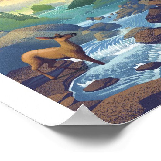 Sequoia Nationalpark Litho Artwork Poster (Ecke)