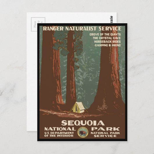 Sequoia-Nationalpark Postkarte (Vorne/Hinten)