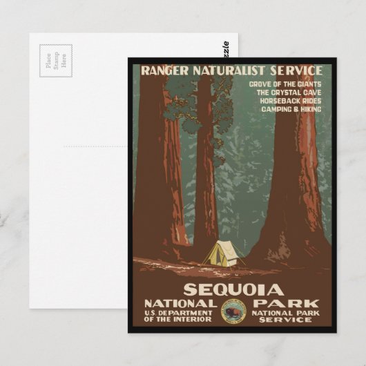 Sequoia-Nationalpark Postkarte (Vorne/Hinten)