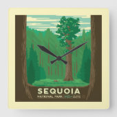 Sequoia-Nationalpark Quadratische Wanduhr (Vorderseite)