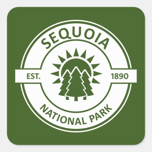 Sequoia Nationalpark Quadratischer Aufkleber (Vorderseite)