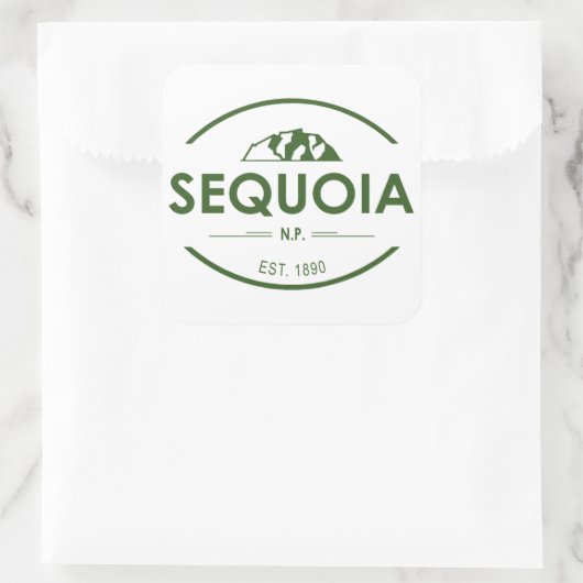 Sequoia-Nationalpark Quadratischer Aufkleber (Tasche)