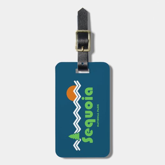 Sequoia Nationalpark Retro Gepäckanhänger (Vorderseite vertikal)