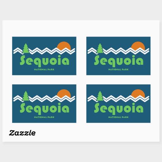 Sequoia Nationalpark Retro Rechteckiger Aufkleber (Blatt)