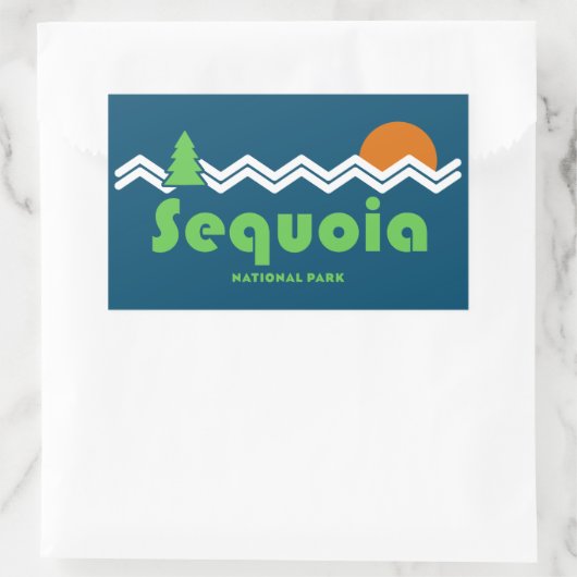 Sequoia Nationalpark Retro Rechteckiger Aufkleber (Tasche)