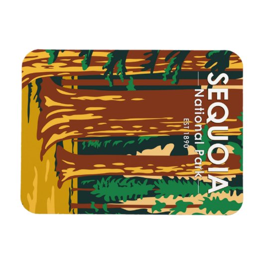 Sequoia Nationalpark Riesengebirge Sequoia Bäume V Magnet (Horizontal)