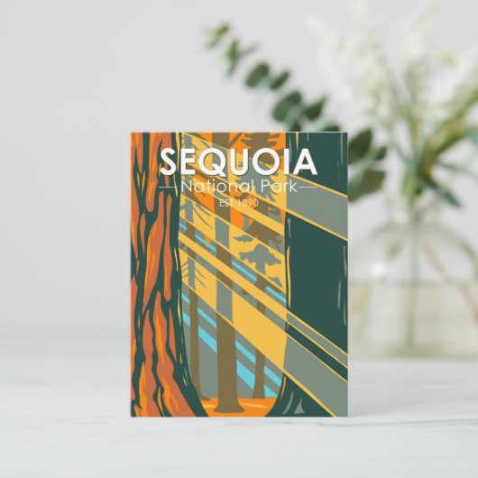 Sequoia Nationalpark Riesengebirge Sequoia Trees Postkarte (Stehend Vorderseite)