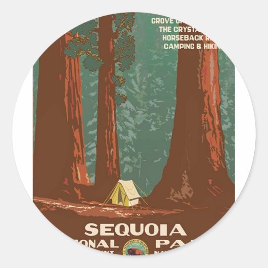 Sequoia-Nationalpark Runder Aufkleber (Vorderseite)