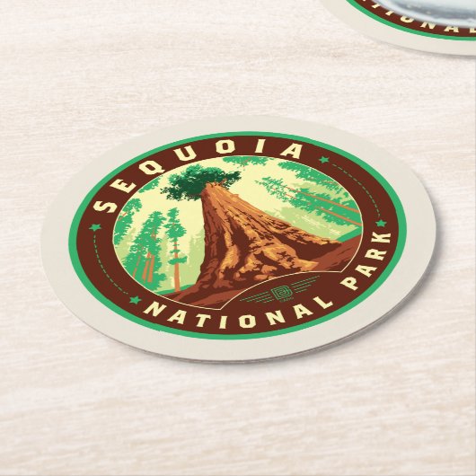 Sequoia-Nationalpark Runder Pappuntersetzer (Angewinkelt)