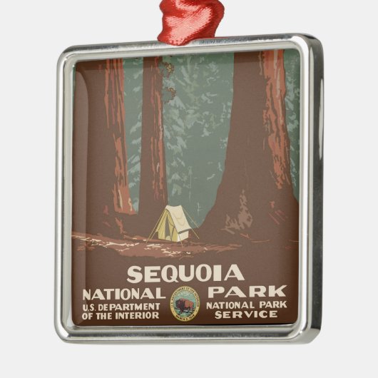 Sequoia-Nationalpark Silbernes Ornament (Links)