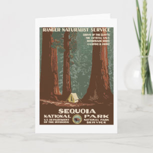 Sequoia Nationalpark USA Vintage Travel Poster Karte