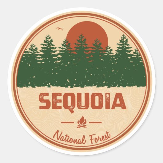 Sequoia-Nationalwald Runder Aufkleber (Vorderseite)