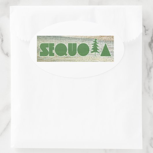 Sequoia Ovaler Aufkleber (Tasche)