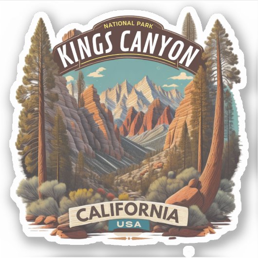 Sequoia und Kings Canyon Nationalparks california Aufkleber (Vorderseite)