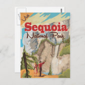 Sequoia Vintage Travel Poster. Postkarte (Vorne/Hinten)