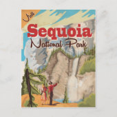 Sequoia Vintage Travel Poster. Postkarte (Vorderseite)