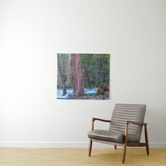 Sequoias & Merced River Yosemite National Park, CA Wandteppich (Beispiel (Horizontal))