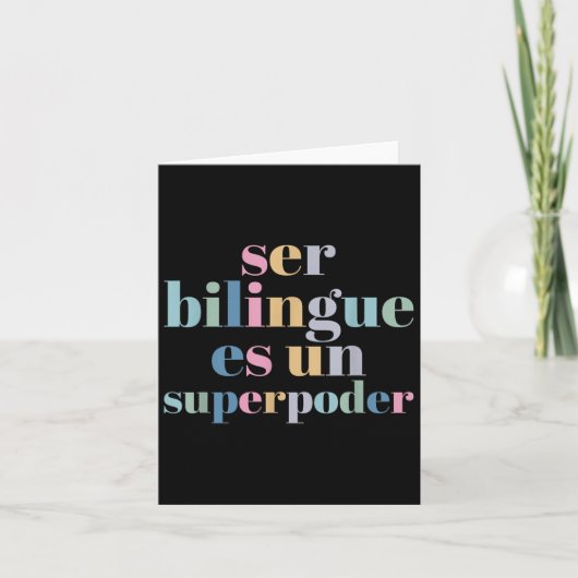 Ser Bilingue Es Un Superder Bilingual Spanieacher Karte (Vorderseite)