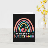 Ser Bilingue Es Un Superpoder zurück zur Schule Sp Karte (Gelbe Blume)