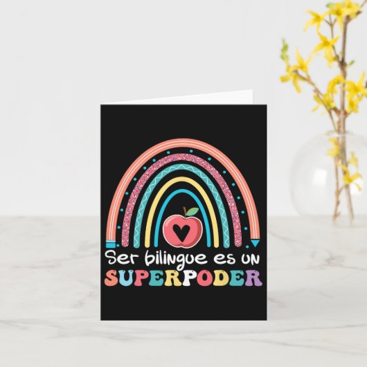 Ser Bilingue Es Un Superpoder zurück zur Schule Sp Karte (Gelbe Blume)
