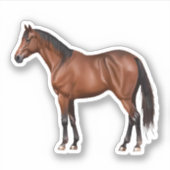 Serafina - braunes Pferd, stehend -  Aufkleber (Vorderseite)