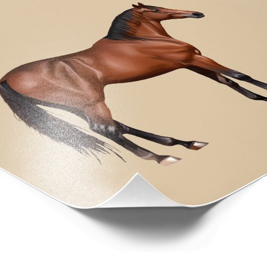 Serafina - braunes Pferd, stehend - Fotodruck (Ecke)