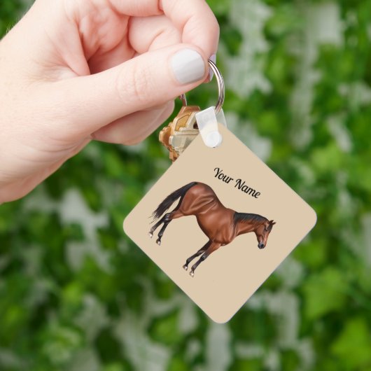 Serafina - braunes Pferd, stehend - Schlüsselanhänger (Hand)