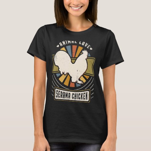 Serama Chicken Vintag Classic Retro Animal T-Shirt (Vorderseite)