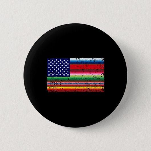 Serape Cinco De Mayo Par Button (Vorderseite)