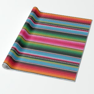 serape Druck, Packpapier, Babyblau Geschenkpapier