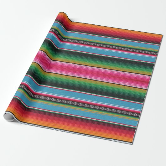 serape Druck, Packpapier, Babyblau Geschenkpapier (Ungerollt)