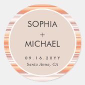 Serape Fall Saison | Minimale Hochzeit Runder Aufkleber (Vorderseite)