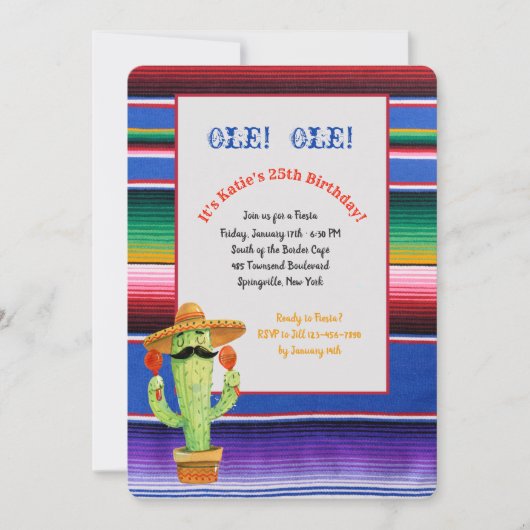 Serape-Fest-Einladung Einladung (Vorderseite)