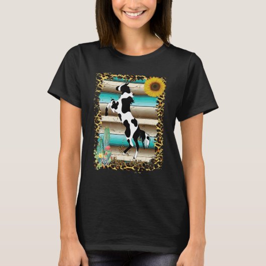 Serape Pferd Boho Südwest-Stil Reitdesign T-Shirt (Vorderseite)