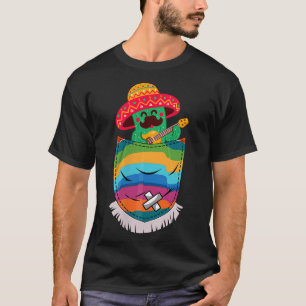 Serape Pocket Pinata Meican Kaktus Gitarre Fiesta  T-Shirt