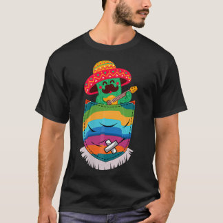 Serape Pocket Pinata Meican Kaktus Gitarre Fiesta  T-Shirt