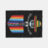 Serape Skeleton Mariachi Pocket Cinco De Mayo Mexi Fleecedecke (Vorderseite (Horizontal))