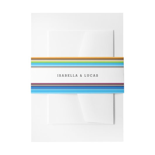 Serape Spring | Laterale Streifen Hochzeiten Einladungsbanderole (Vorderseite Beispiel)