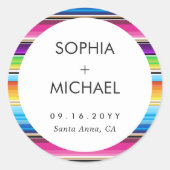 Serape Spring Minimal Wedding Runder Aufkleber (Vorderseite)