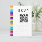 Serape Spring | QR-UAWG für Hochzeiten Einladung (Stehend Vorderseite)
