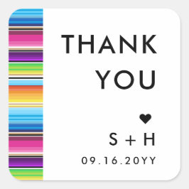 Serape Spring Stripes | Danke Quadratischer Aufkleber