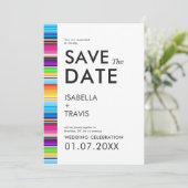 Serape Spring Stripes | Foto Save the Date Einladung (Stehend Vorderseite)