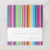Serape Spring Stripes | Hochzeit Platzkarte (Außenseite Aufgefaltet)