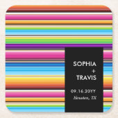 Serape Spring Stripes | Hochzeit Rechteckiger Pappuntersetzer (Vorderseite)