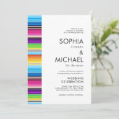 Serape Spring Stripes | Wedding Invite Gray Back Einladung (Stehend Vorderseite)