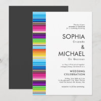 Serape Spring Stripes | Wedding Invite Gray Back
